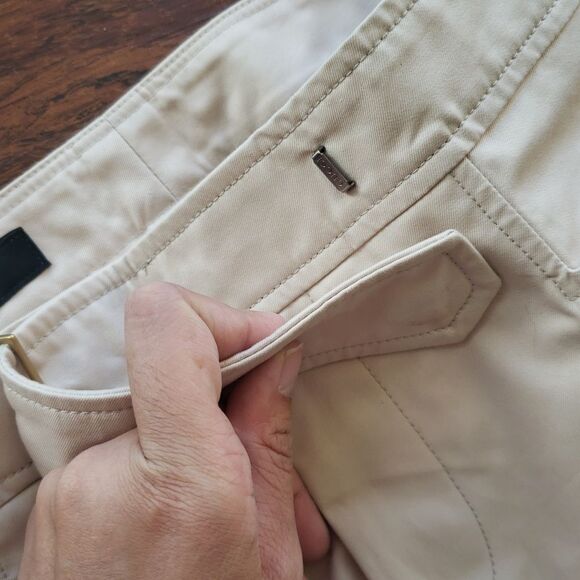 NWT GUCCI Beige Chic Edgy Feminine Workcore Retro Y2K Cotton Dress Pants Size 40 - Picture 5 of 9